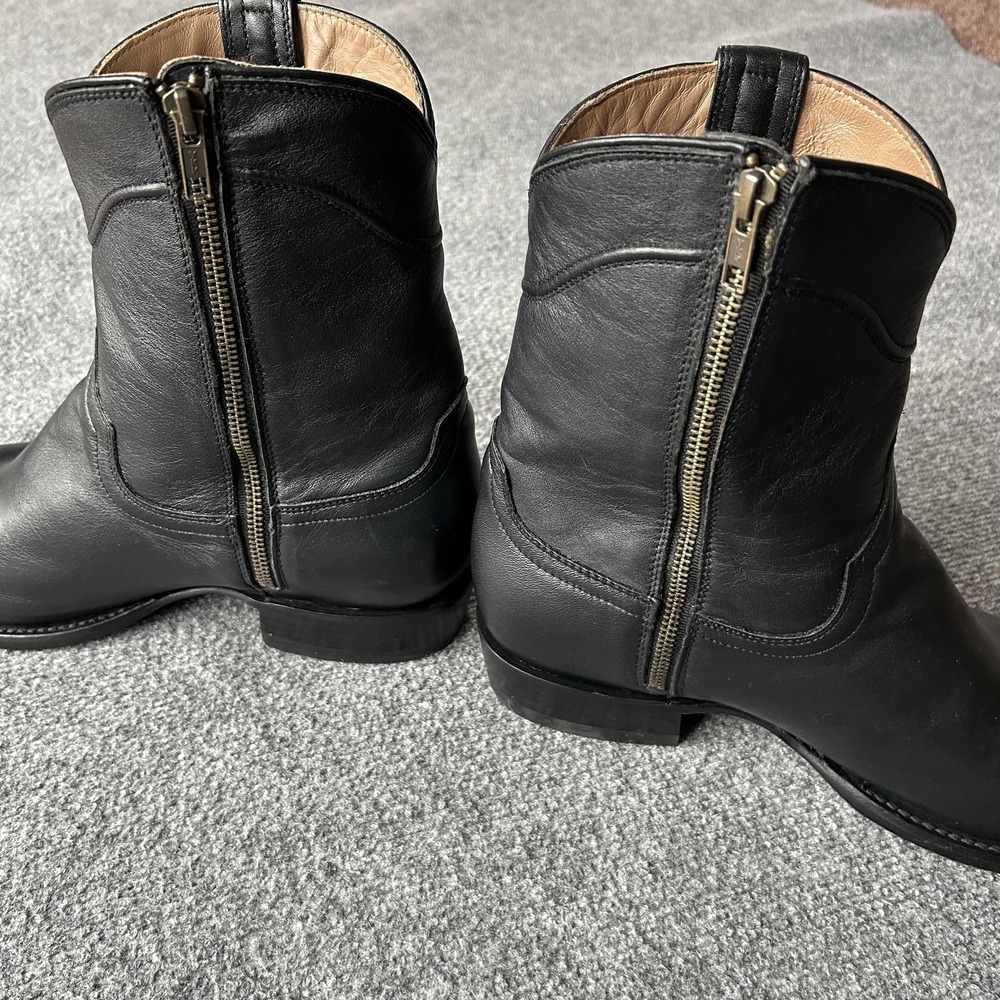 Tecovas Boots Mens Size 10.5EE Black Leather Western Ankle Zip Almond Toe 78707 - Picture 8 of 16